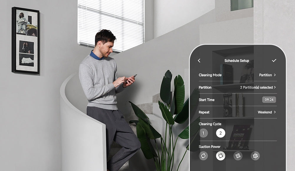 Ultenic MC1 Robot Vacuum Cleaner with Fully-Automatic Station, 5000Pa Suction, Dual-Rotating Mopping, Hot Air Drying, 3L Dustbag, 5200mAh Battery, Max 180 Mins Runtime, APP/Voice Control