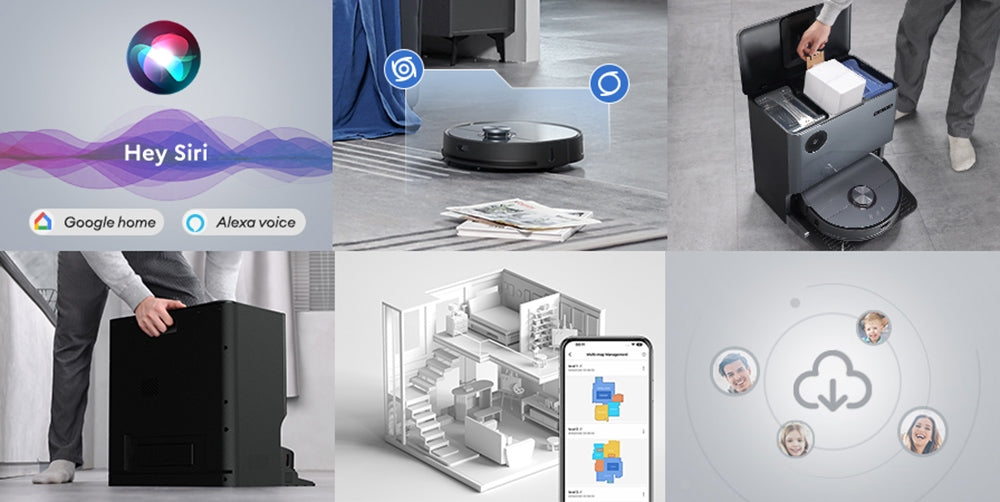 Ultenic MC1 Robot Vacuum Cleaner with Fully-Automatic Station, 5000Pa Suction, Dual-Rotating Mopping, Hot Air Drying, 3L Dustbag, 5200mAh Battery, Max 180 Mins Runtime, APP/Voice Control