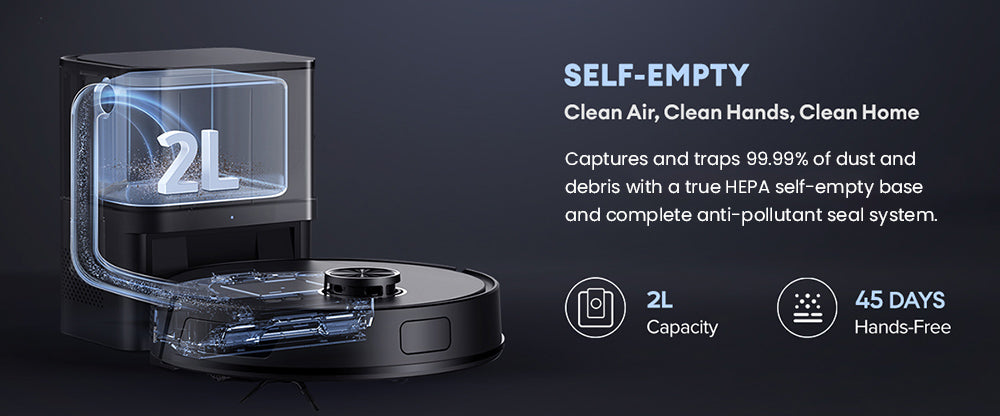 Ultenic T10 Lite Robot Vacuum Cleaner with LiDAR Navigation, 4500Pa Suction, Self-empty, Matrix Clean, Up to 180min Runtime, 2L Dustbin, APP Control/Alexa/Siri/IFTTT, for All Floors Pet Hair