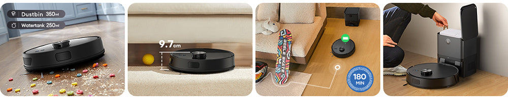 Ultenic T10 Lite Robot Vacuum Cleaner with LiDAR Navigation, 4500Pa Suction, Self-empty, Matrix Clean, Up to 180min Runtime, 2L Dustbin, APP Control/Alexa/Siri/IFTTT, for All Floors Pet Hair