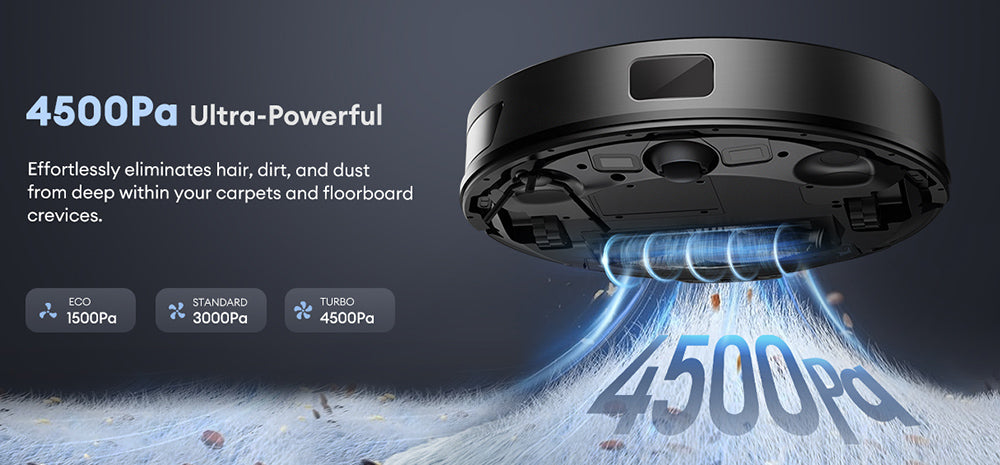 Ultenic T10 Lite Robot Vacuum Cleaner with LiDAR Navigation, 4500Pa Suction, Self-empty, Matrix Clean, Up to 180min Runtime, 2L Dustbin, APP Control/Alexa/Siri/IFTTT, for All Floors Pet Hair