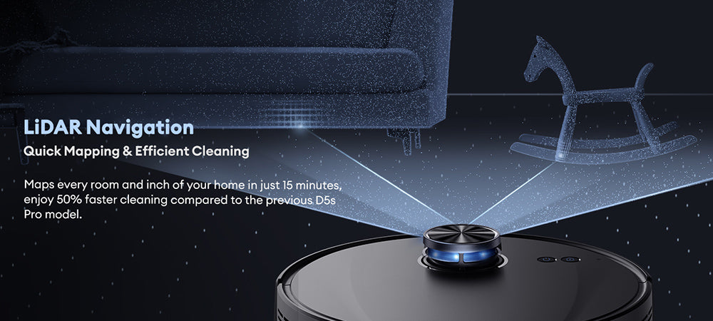 Ultenic T10 Lite Robot Vacuum Cleaner with LiDAR Navigation, 4500Pa Suction, Self-empty, Matrix Clean, Up to 180min Runtime, 2L Dustbin, APP Control/Alexa/Siri/IFTTT, for All Floors Pet Hair