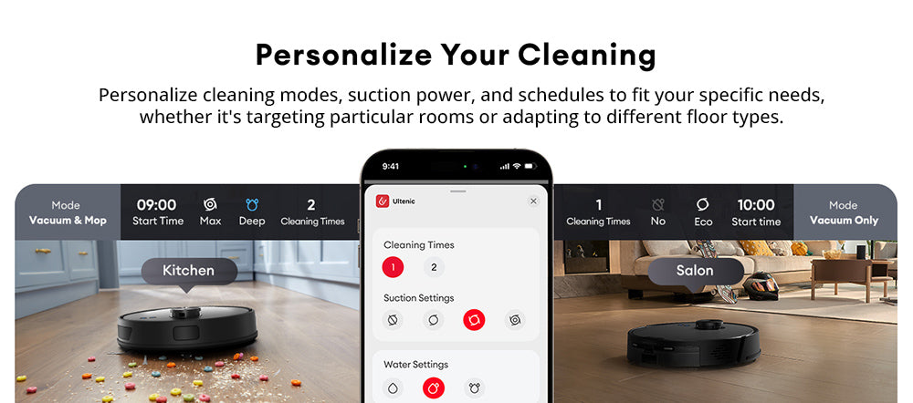 Ultenic T10 Lite Robot Vacuum Cleaner with LiDAR Navigation, 4500Pa Suction, Self-empty, Matrix Clean, Up to 180min Runtime, 2L Dustbin, APP Control/Alexa/Siri/IFTTT, for All Floors Pet Hair