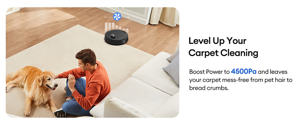 Ultenic T10 Lite Robot Vacuum Cleaner with LiDAR Navigation, 4500Pa Suction, Self-empty, Matrix Clean, Up to 180min Runtime, 2L Dustbin, APP Control/Alexa/Siri/IFTTT, for All Floors Pet Hair
