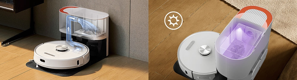 Ultenic T10 Pro Robot Vacuum Cleaner with Self Emptying Station, 4000Pa Suction, Dual SpinPower Mopping, 3.3L Dustbag, Lidar Navigation, Carpet Boost, 5200mAh Battery, Max 200 Mins Runtime, APP/Voice Control