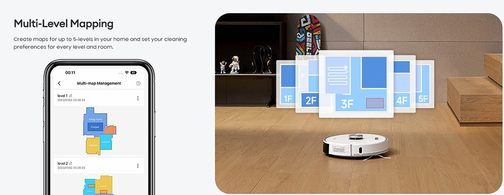 Ultenic T10 Pro Robot Vacuum Cleaner with Self Emptying Station, 4000Pa Suction, Dual SpinPower Mopping, 3.3L Dustbag, Lidar Navigation, Carpet Boost, 5200mAh Battery, Max 200 Mins Runtime, APP/Voice Control