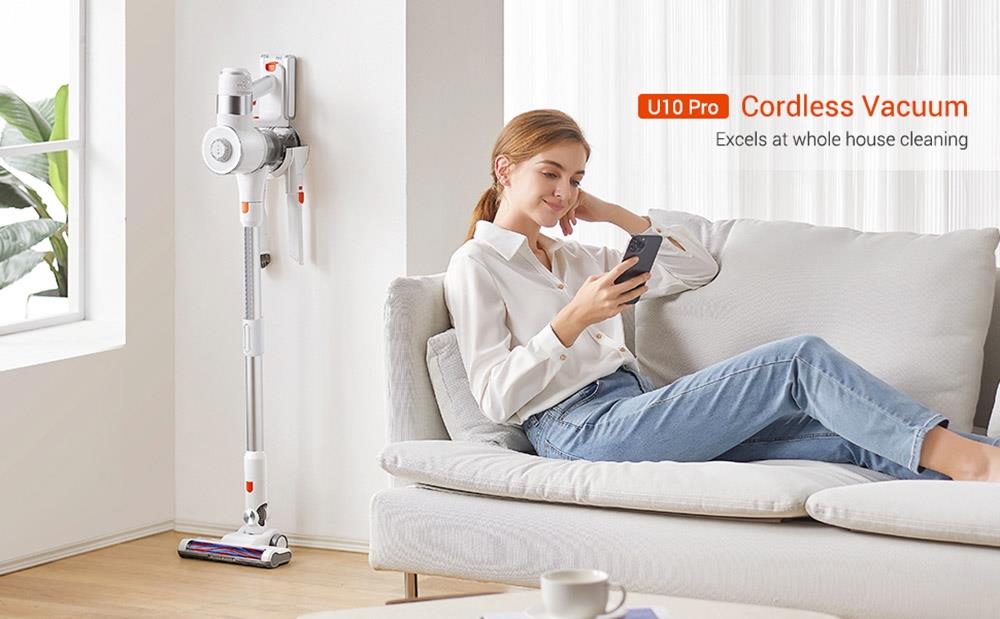 Ultenic U10 Pro Cordless Vacuum Cleaner, 400W 27KPa Max Suction, 5-Layer Filtration, 115000rpm Speed Motor 35min Runtime