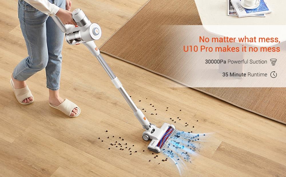 Ultenic U10 Pro Cordless Vacuum Cleaner, 400W 27KPa Max Suction, 5-Layer Filtration, 115000rpm Speed Motor 35min Runtime