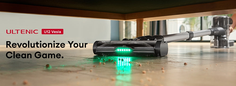 Ultenic U12 Vesla Cordless Vacuum Cleaner, 30KPa Suction, 450W Motor, 1L Dust Box, Up to 45 Mins Runtime, Removable Battery, LED Headlights