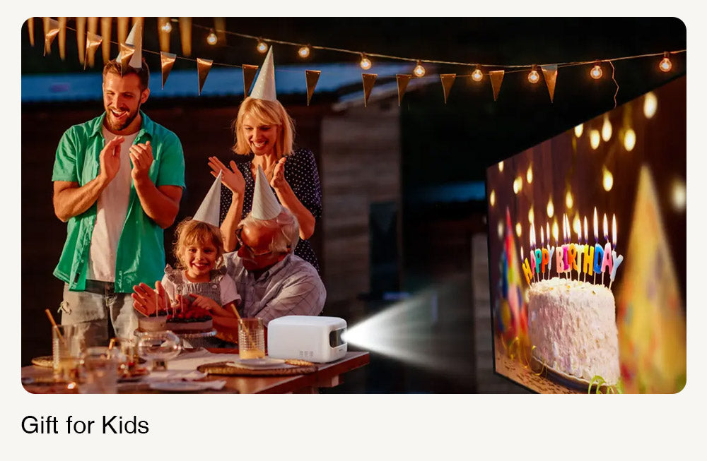 ULTIMEA Apollo P10 Portable Projector, 300 ANSI, 1080P Decoding, Native 720P, 2.4GHz/5GHz WiFi