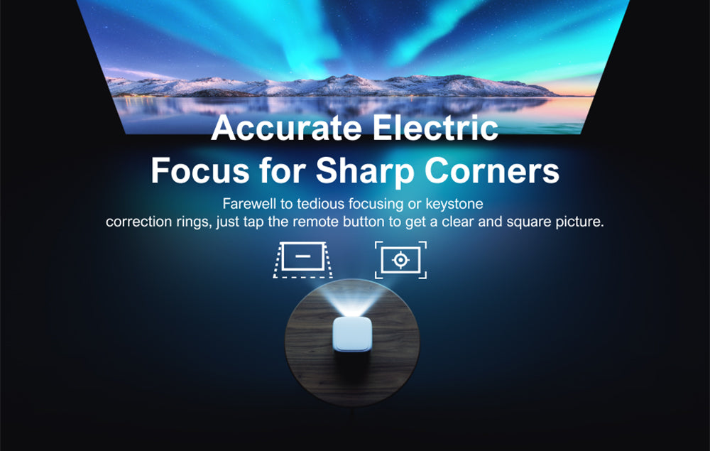 ULTIMEA Apollo P10 Portable Projector, 300 ANSI, 1080P Decoding, Native 720P, 2.4GHz/5GHz WiFi