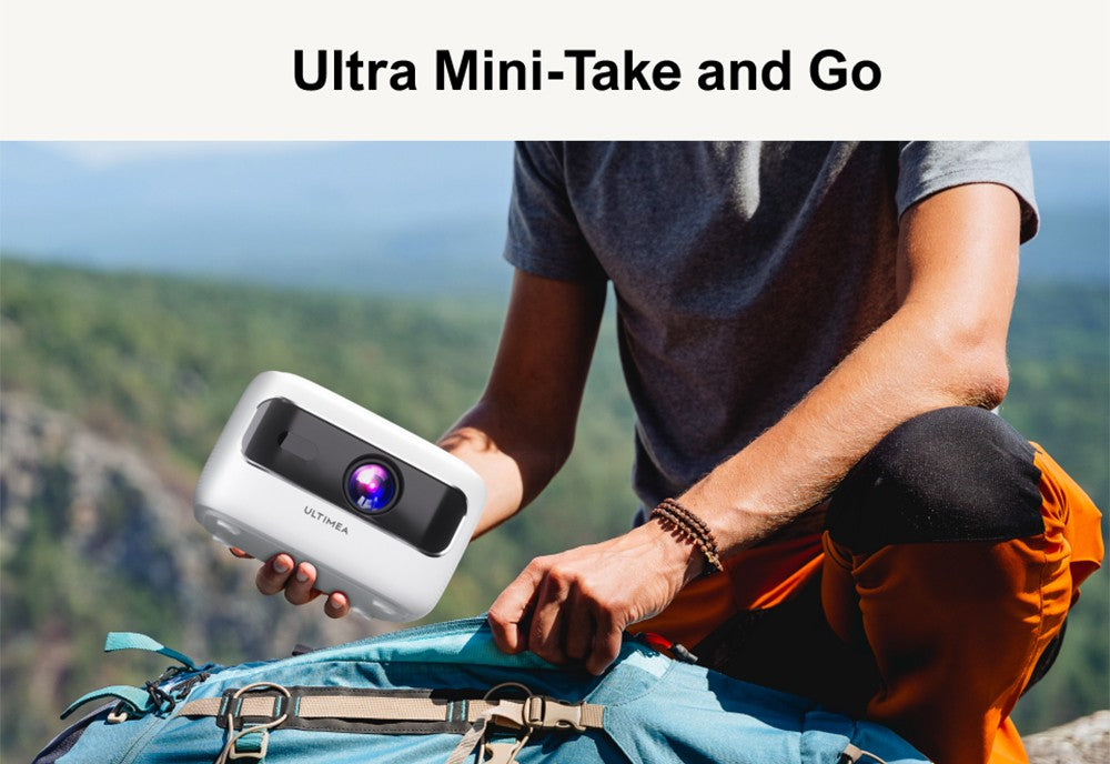 ULTIMEA Apollo P10 Portable Projector, 300 ANSI, 1080P Decoding, Native 720P, 2.4GHz/5GHz WiFi