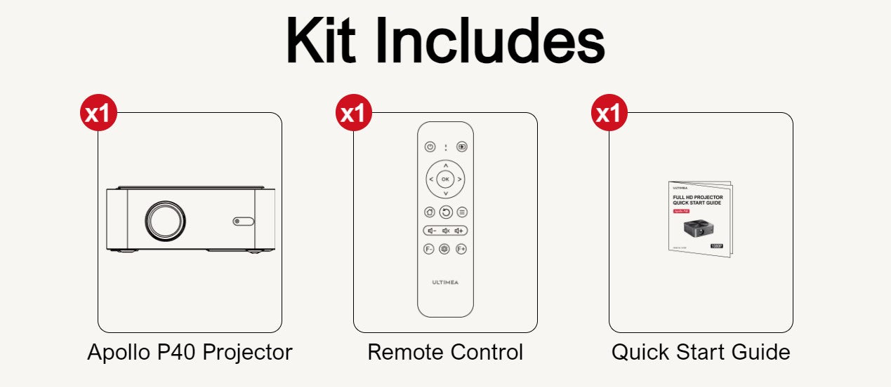 Ultimea Apollo P40 Native 1080P LCD Projector 700LM