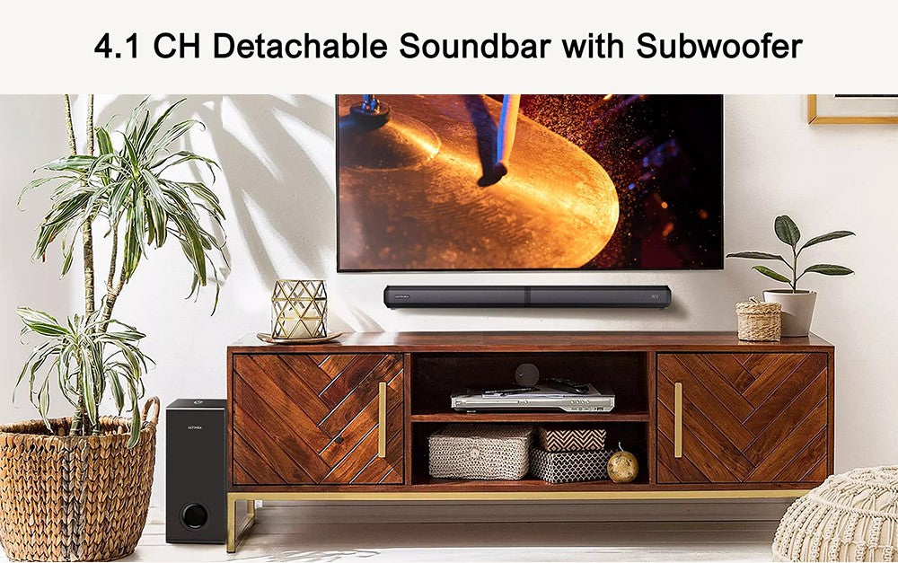 Ultimea Apollo S50 4.1ch Detachable Soundbar with Subwoofer, Bluetooth 5.3, Adjustable Bass Level, 3 EQ Modes