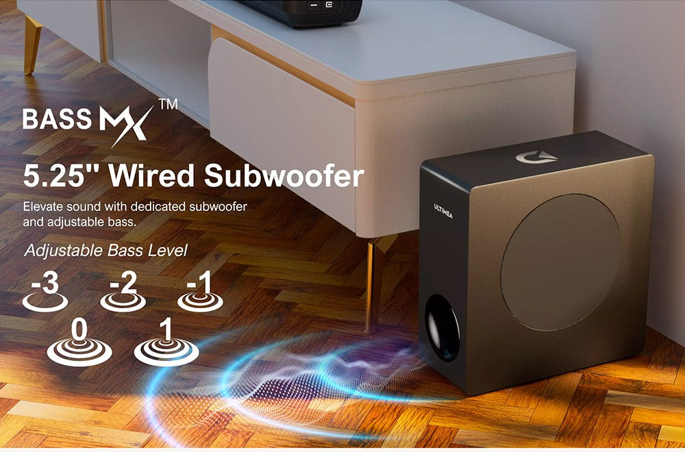 Ultimea Apollo S50 4.1ch Detachable Soundbar with Subwoofer, Bluetooth 5.3, Adjustable Bass Level, 3 EQ Modes
