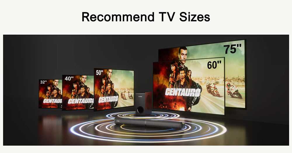 Ultimea Apollo S50 4.1ch Detachable Soundbar with Subwoofer, Bluetooth 5.3, Adjustable Bass Level, 3 EQ Modes