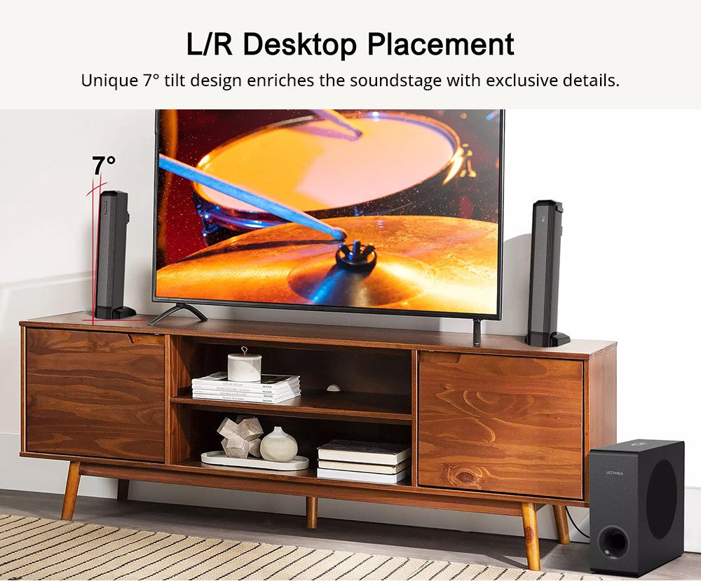 Ultimea Apollo S50 4.1ch Detachable Soundbar with Subwoofer, Bluetooth 5.3, Adjustable Bass Level, 3 EQ Modes