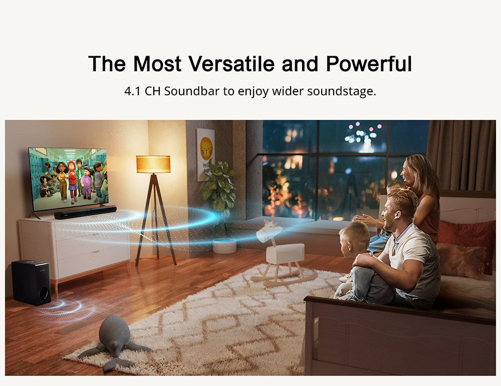 Ultimea Apollo S50 4.1ch Detachable Soundbar with Subwoofer, Bluetooth 5.3, Adjustable Bass Level, 3 EQ Modes