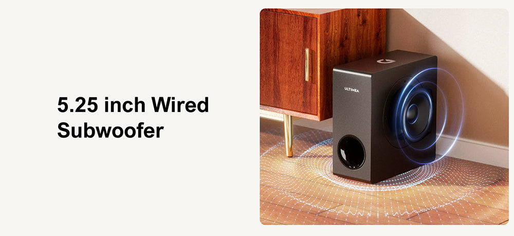 Ultimea Apollo S50 4.1ch Detachable Soundbar with Subwoofer, Bluetooth 5.3, Adjustable Bass Level, 3 EQ Modes