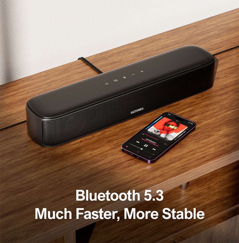 Ultimea Aura A40 Soundbar Subwoofer Speaker Kit, 7.1 Channel, App Control, 10 Bands Equalizer Settings, 121 Preset EQ Matrices, Bluetooth 5.3, 330W Peak Power