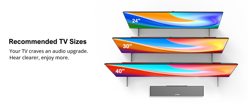 ULTIMEA Nova S40 Soundbar with Wired Subwoofer, 2.1 Channel, Remote Control, Movie/Music/Game Mode, ARC/Optical/AUX/USB/Bluetooth 5.3 Connection, for TV PC Gaming