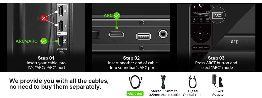 ULTIMEA Nova S40 Soundbar with Wired Subwoofer, 2.1 Channel, Remote Control, Movie/Music/Game Mode, ARC/Optical/AUX/USB/Bluetooth 5.3 Connection, for TV PC Gaming