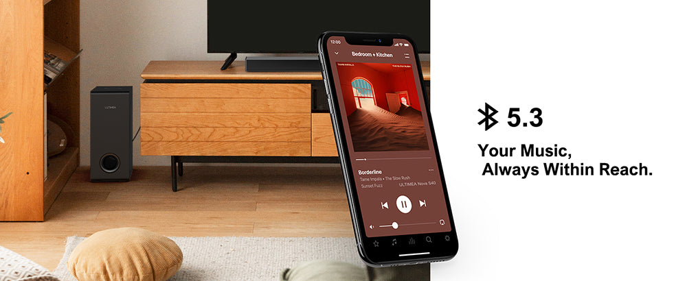 ULTIMEA Nova S40 Soundbar with Wired Subwoofer, 2.1 Channel, Remote Control, Movie/Music/Game Mode, ARC/Optical/AUX/USB/Bluetooth 5.3 Connection, for TV PC Gaming