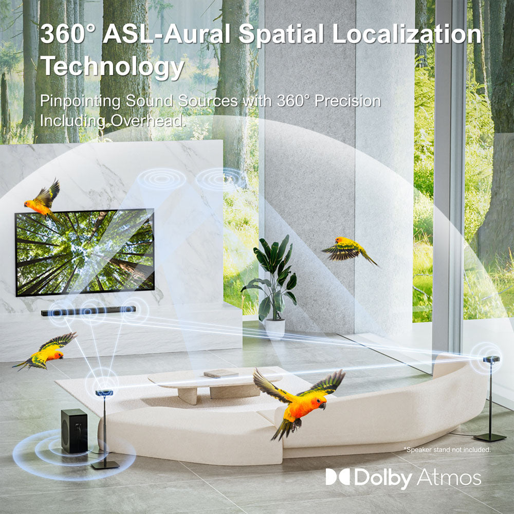 Ultimea Nova S80 Soundbar Subwoofer Speaker Kit, 5.1.2 Channel, 4K HDR Passthrough, Dolby Atmos Decoding, 520W Peak Power