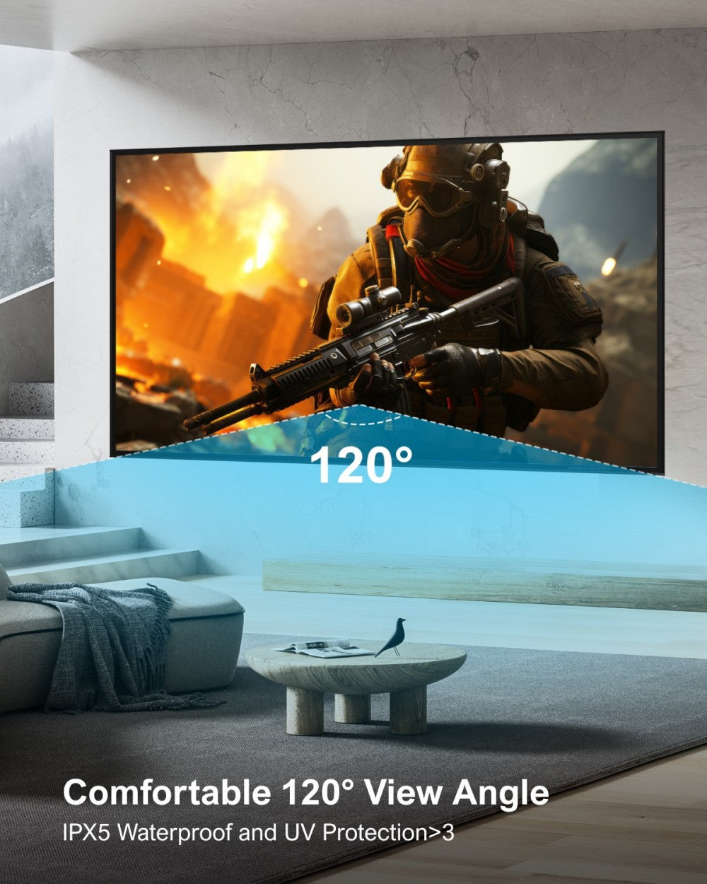 Ultimea Photon E-ALR 100 inch Projection Screen, 2.0 Gain Value, 120° Viewing Angle