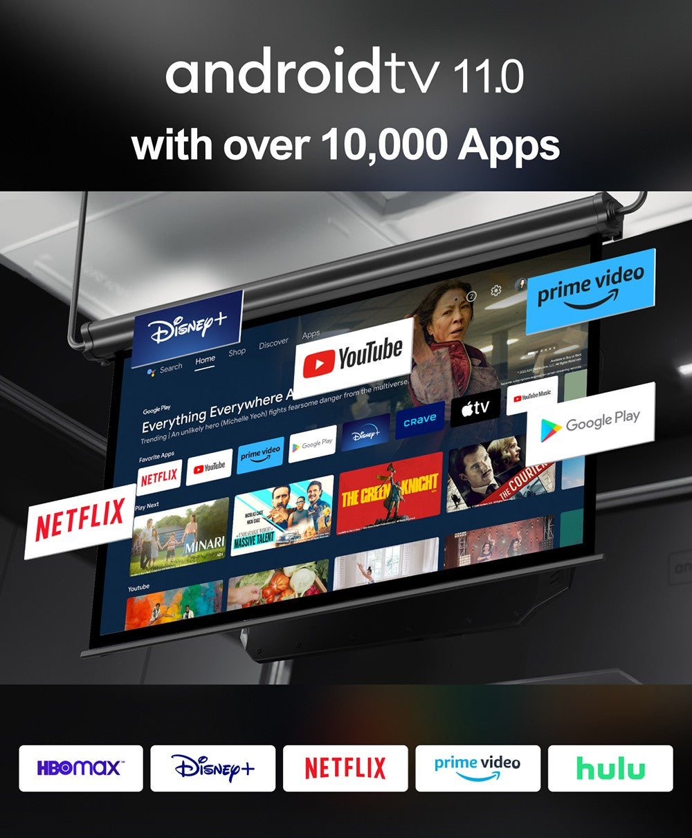 Ultimea Poseidon E40 Projector, 1000 ANSI Lumens, 4K Decoding, Native 1080P, Dolby Audio, 2 x 10W Speakers, WiFi 6, Bluetooth 5.3