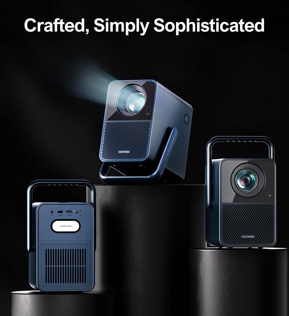 Ultimea Poseidon E40 Projector, 1000 ANSI Lumens, 4K Decoding, Native 1080P, Dolby Audio, 2 x 10W Speakers, WiFi 6, Bluetooth 5.3