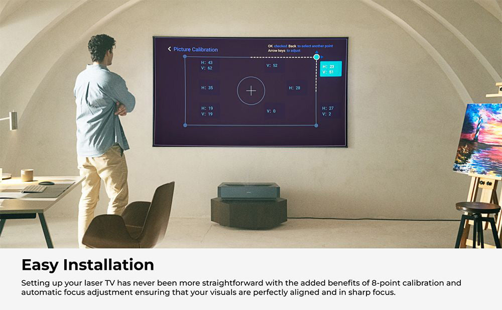 Ultimea Thor T60 Laser TV, 4000 ANSI, Dolby Atmos & Dolby Vision, 4K Native Resolution, HDR 10, 4000:1 Contrast, 8-point Calibration, Android TV 11 - EU Plug