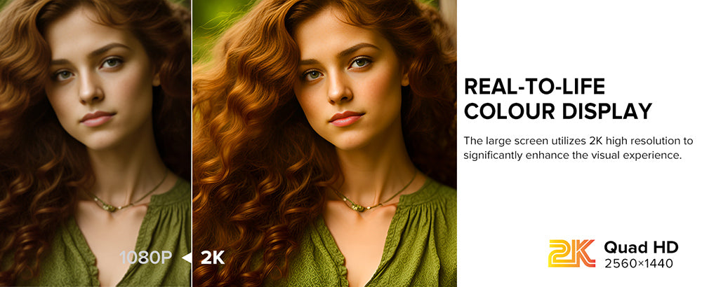 UPERFECT UMax22 22-inch Portable Monitor, 60Hz Refresh Rate, 2560*1440 IPS Screen, 100% sRGB, FreeSync, Built-in Speakers, Driver Free, HDR, Low Blue Light, 180° Adjustable Stand, 2*USB-C, 1*Mini HDMI, 1*Micro USB-B OTG, 1*Audio Jack - EU Plug