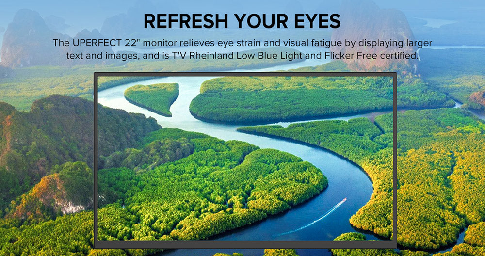 UPERFECT UMax22 22-inch Portable Monitor, 60Hz Refresh Rate, 2560*1440 IPS Screen, 100% sRGB, FreeSync, Built-in Speakers, Driver Free, HDR, Low Blue Light, 180° Adjustable Stand, 2*USB-C, 1*Mini HDMI, 1*Micro USB-B OTG, 1*Audio Jack - EU Plug