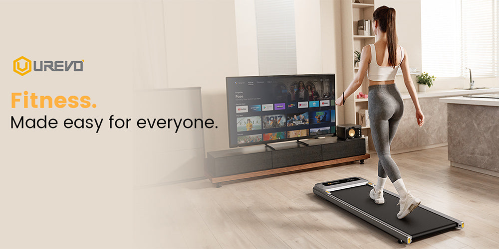 Urevo U1 Under Desk Walking Treadmill, 42x125cm Running Area, 2.25HP Motor, Max Load 120kg, LED Display, for Home