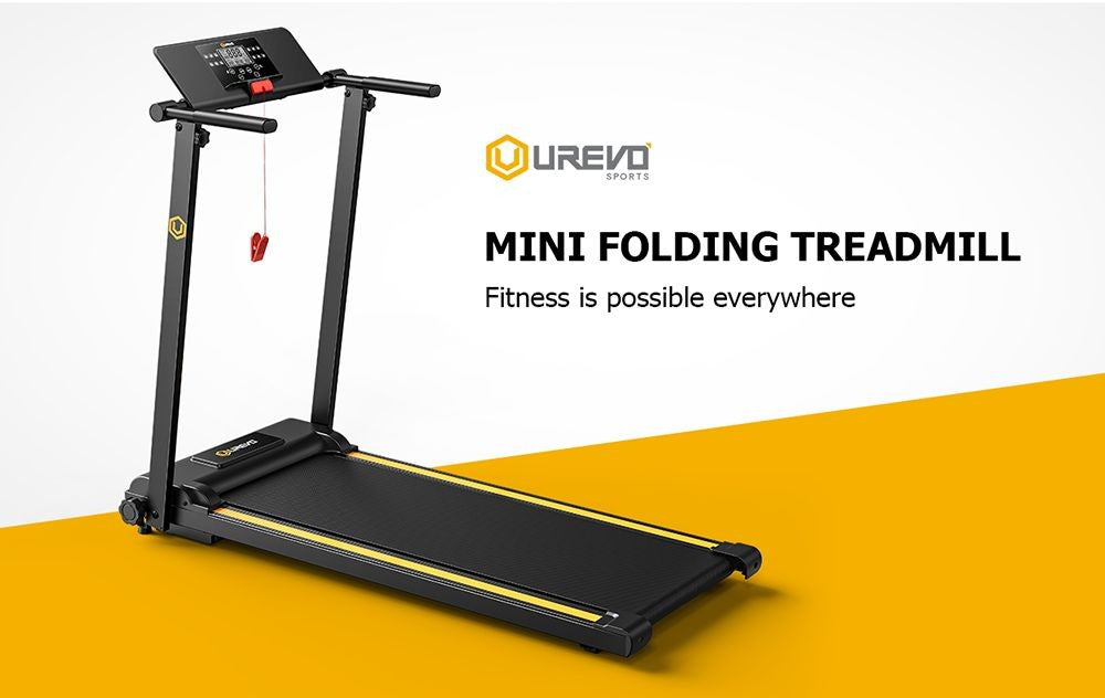UREVO URTM006 Foldi mini Treadmill, Max Speed 1-10km/h, Walking Area 105*40cm, Max Load 100kg, 12 Built-in HIIT Programs