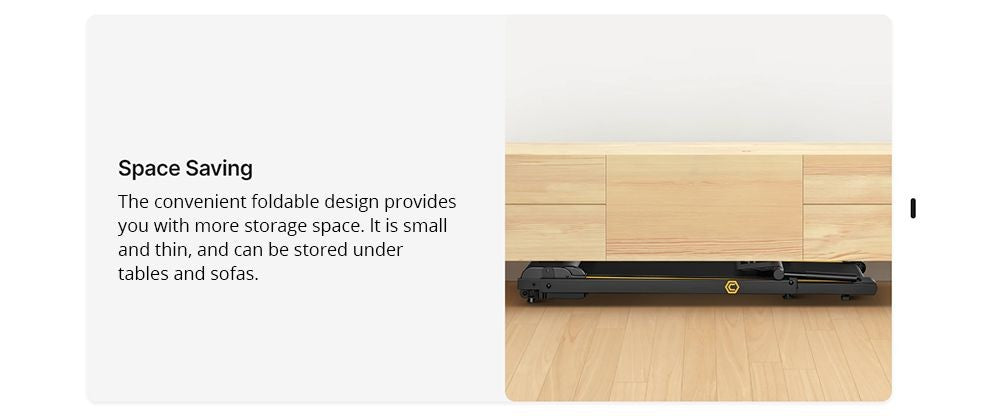 UREVO URTM006 Foldi mini Treadmill, Max Speed 1-10km/h, Walking Area 105*40cm, Max Load 100kg, 12 Built-in HIIT Programs