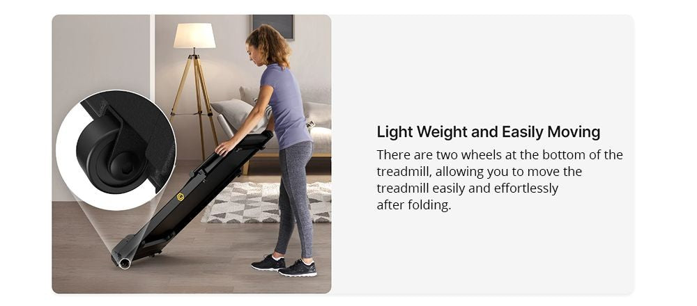 UREVO URTM006 Foldi mini Treadmill, Max Speed 1-10km/h, Walking Area 105*40cm, Max Load 100kg, 12 Built-in HIIT Programs