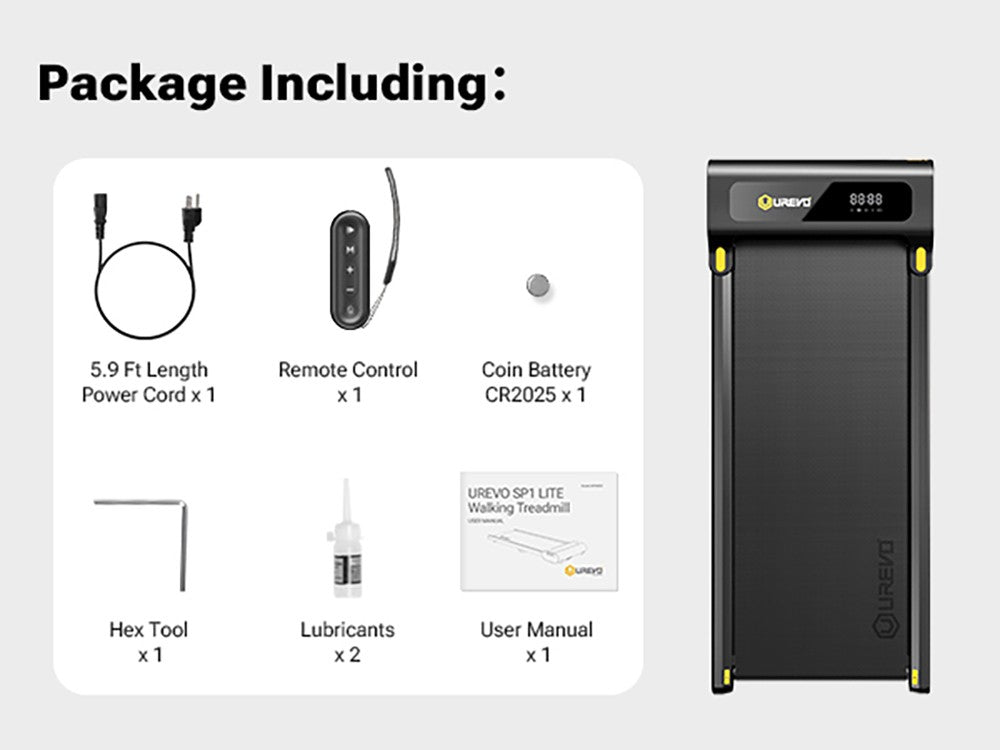 UREVO URTM022 Spacewalk 1 Lite Treadmill, Max Speed 1-6KM/h, Walking Area 102.4*40cm, Max Load 120kg, Remote Control