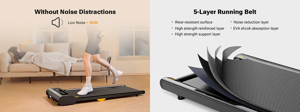 UREVO URTM022 Spacewalk 1 Lite Treadmill, Max Speed 1-6KM/h, Walking Area 102.4*40cm, Max Load 120kg, Remote Control