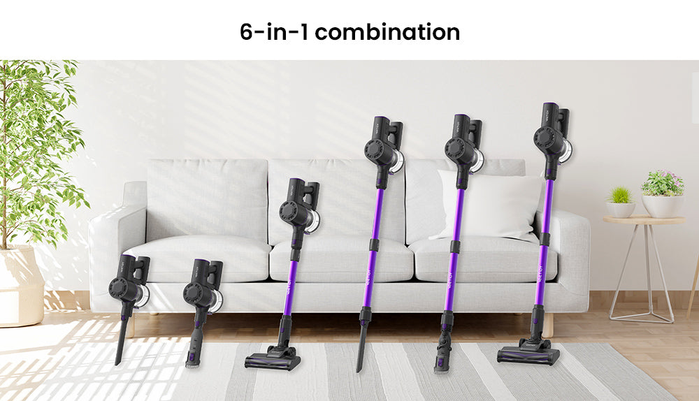 Vactidy V8 Pro Cordless Vacuum Cleaner, 25kPa Powerful Suction, Cyclonic Filtration System, 500ml Dust Cup, LED Touch Display, 180° Rotatable Brush Head, 35min Runtime, Self-Standing Design