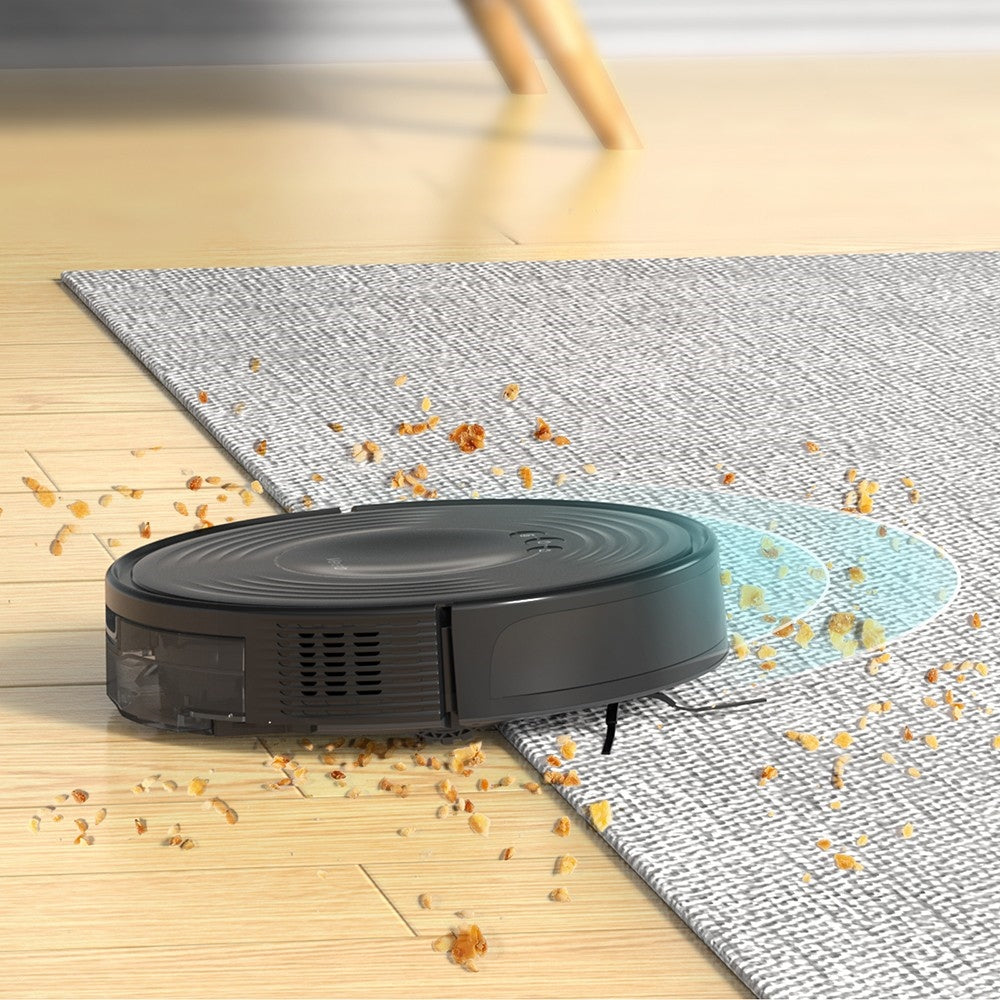 Verefa V60m Lite Robot Vacuum Cleaner, 2700Pa Max Suction, 2 in 1 Vacuuming Mopping, 250ml Dust Box, Max 150 Mins Runtime, App/Voice Control - Black