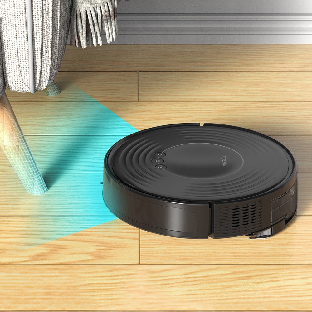Verefa V60m Lite Robot Vacuum Cleaner, 2700Pa Max Suction, 2 in 1 Vacuuming Mopping, 250ml Dust Box, Max 150 Mins Runtime, App/Voice Control - Black