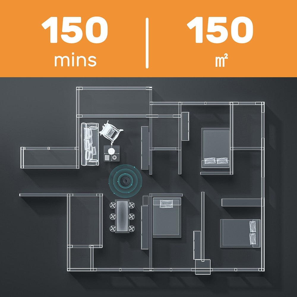 Verefa V60m Lite Robot Vacuum Cleaner, 2700Pa Max Suction, 2 in 1 Vacuuming Mopping, 250ml Dust Box, Max 150 Mins Runtime, App/Voice Control - Black