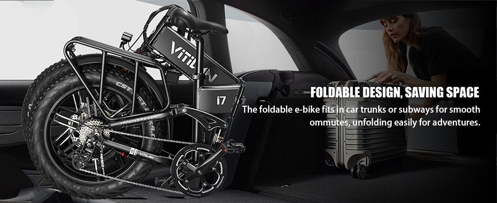 Vitilan I7 Pro 3.0 Electric Bike, 750W Motor, 48V 20Ah Battery, 20*4.0-inch Fat Tire, 45km/h Max Speed, 110km Max Range, Hydraulic Disc Brake, Hydraulic Suspension Rear Shock, Air Suspension Front Fork, Shimano 8 Speed - Black