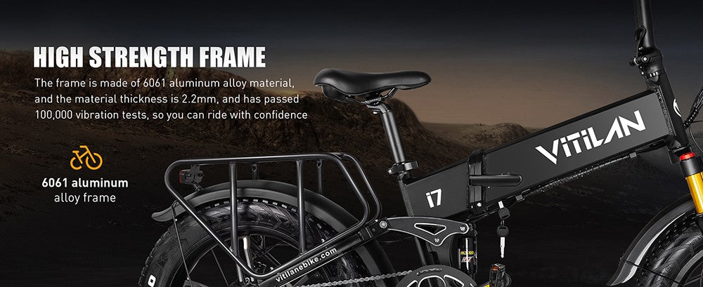 Vitilan I7 Pro 3.0 Electric Bike, 750W Motor, 48V 20Ah Battery, 20*4.0-inch Fat Tire, 45km/h Max Speed, 110km Max Range, Hydraulic Disc Brake, Hydraulic Suspension Rear Shock, Air Suspension Front Fork, Shimano 8 Speed - Black