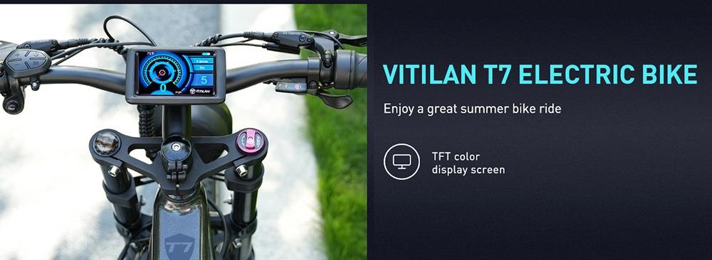 Vitilan T7 Mountain Electric Bike, 26*4.0-inch CST Fat Tires 750W Bafang Motor 48V 20Ah Battery 28mph Max Speed 80miles Max Range Backlit LCD Display Front & Rear Hydraulic Disc Brakes SHIMANO 8-Speed - Black