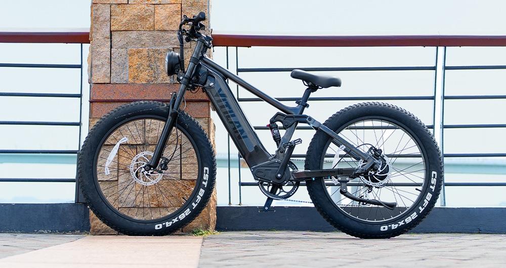 Vitilan T7 Mountain Electric Bike, 26*4.0-inch CST Fat Tires 750W Bafang Motor 48V 20Ah Battery 28mph Max Speed 80miles Max Range Backlit LCD Display Front & Rear Hydraulic Disc Brakes SHIMANO 8-Speed - Black