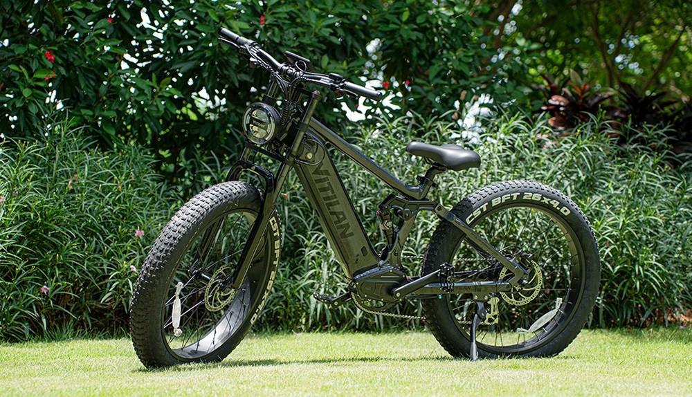 Vitilan T7 Mountain Electric Bike, 26*4.0-inch CST Fat Tires 750W Bafang Motor 48V 20Ah Battery 28mph Max Speed 80miles Max Range Backlit LCD Display Front & Rear Hydraulic Disc Brakes SHIMANO 8-Speed - Black