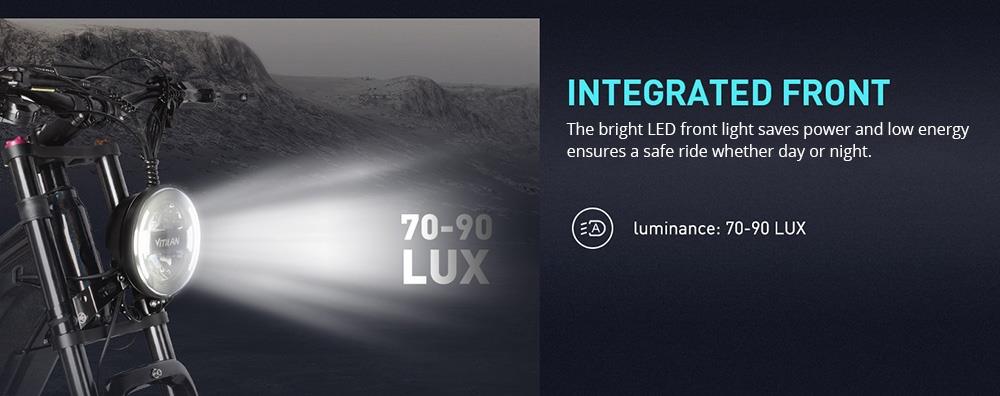 Vitilan T7 Mountain Electric Bike, 26*4.0-inch CST Fat Tires 750W Bafang Motor 48V 20Ah Battery 28mph Max Speed 80miles Max Range Backlit LCD Display Front & Rear Hydraulic Disc Brakes SHIMANO 8-Speed - Black